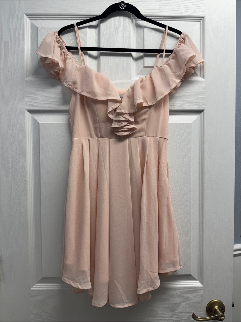 Dainty Hooligan Blush Pink Ruffle Mini Dress - Picture 2 of 5